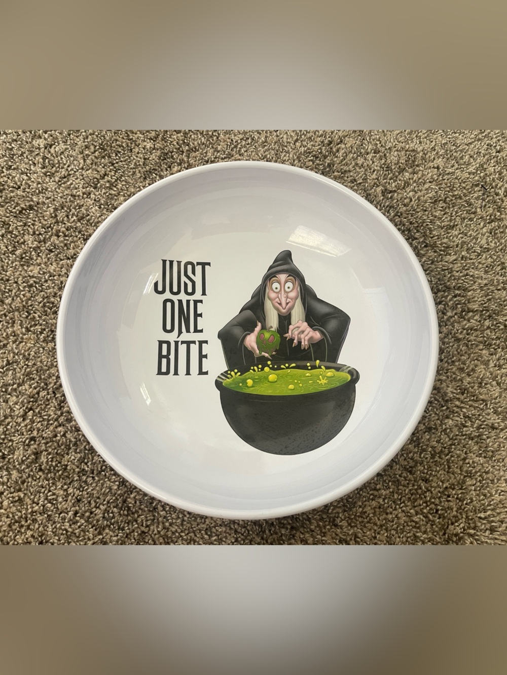 Disney Parks Just One Bite Wicked Witch Snow White Halloween Candy Bowl 12"